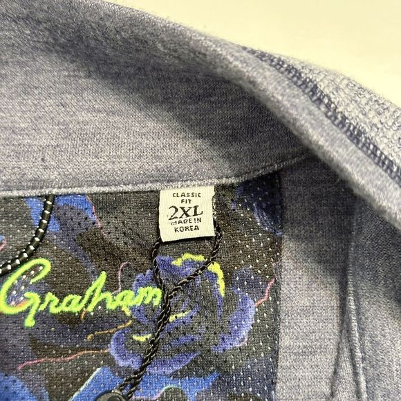 Robert Graham Full Zip Vest Mens 2XL XXL Classic Fit Heather Navy Blue Klose - Picture 3 of 10